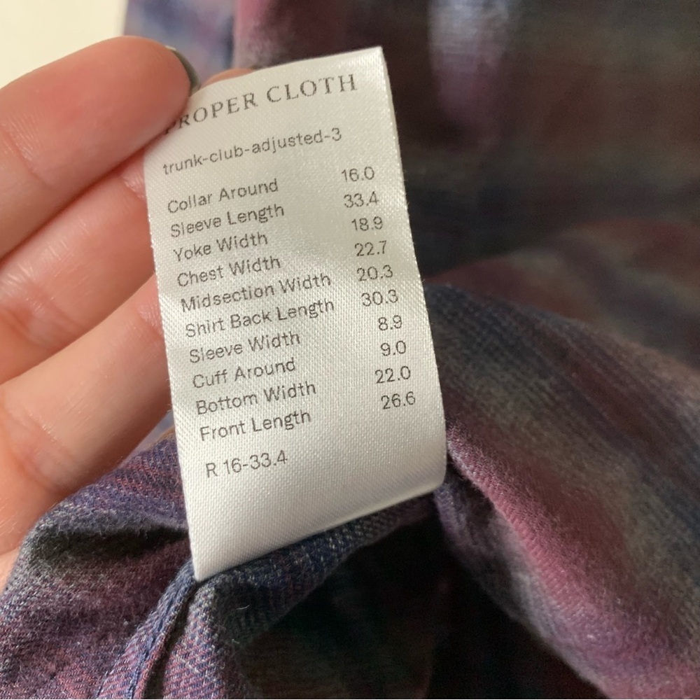 Proper cloth Mens Kent burgundy navy lightweight flannel shirt L - Picture 7 of 8